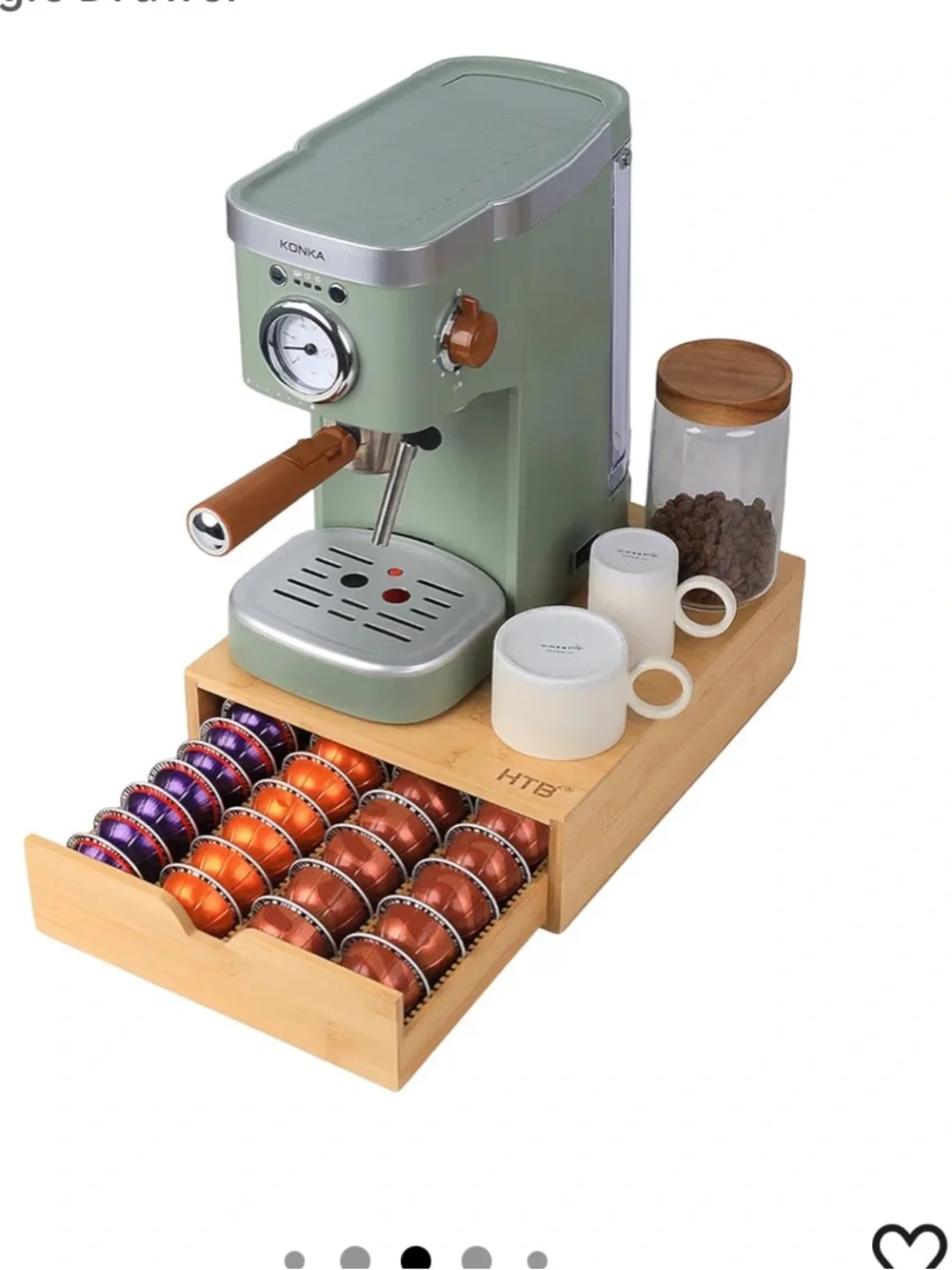 Bamboo espresso / keurig coffee holder